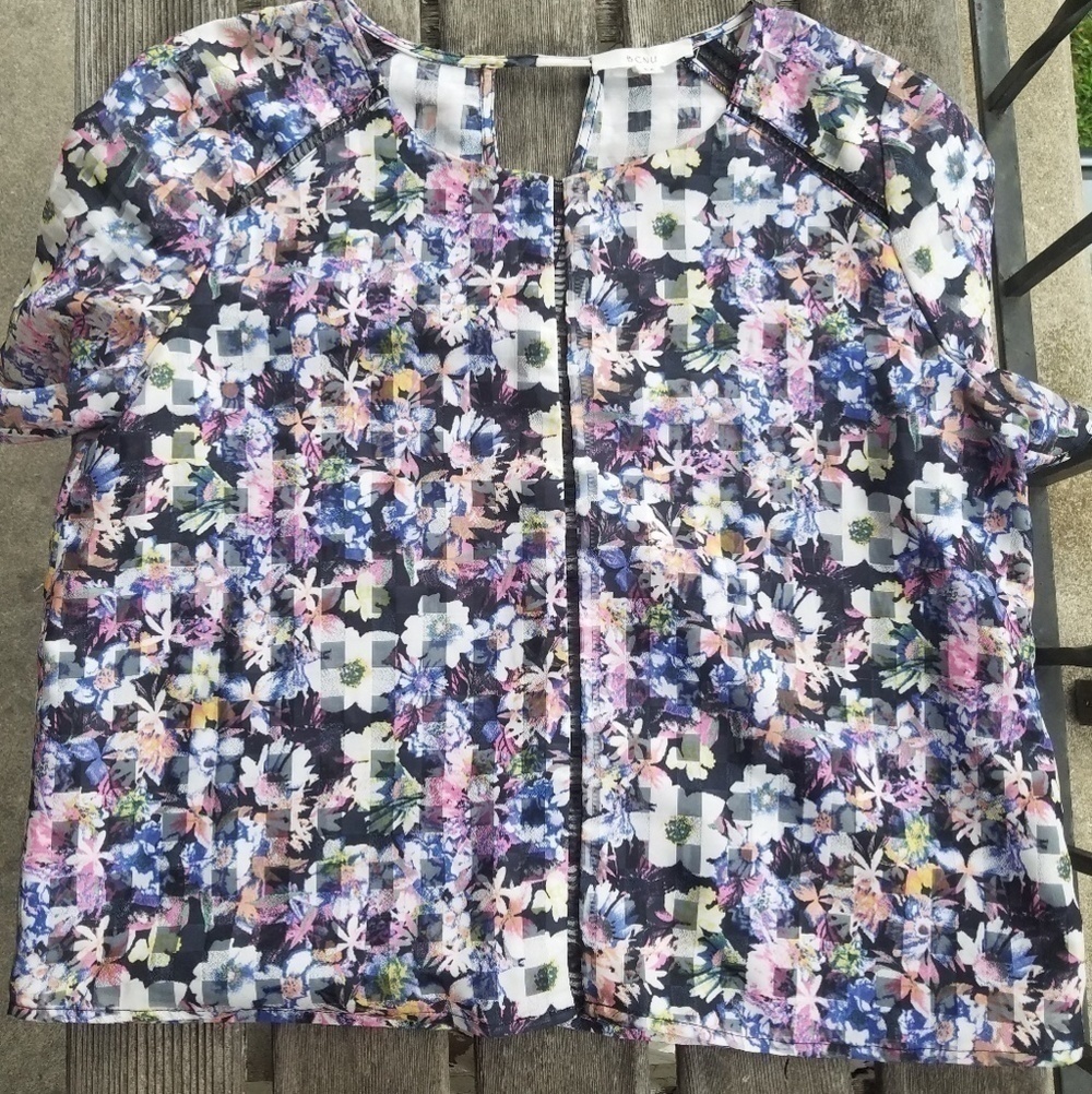 BCNU Multicolored Checkered Floral Shirt